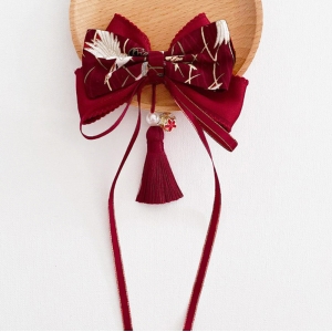 Girl Hair Clip Bow Tassel Bell CNY (GHP9652)